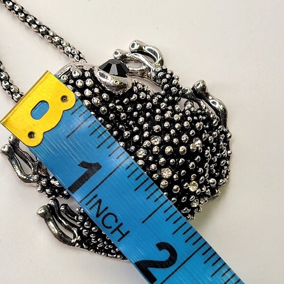 Statement Silver Frog Necklace - Picture 6 of 9